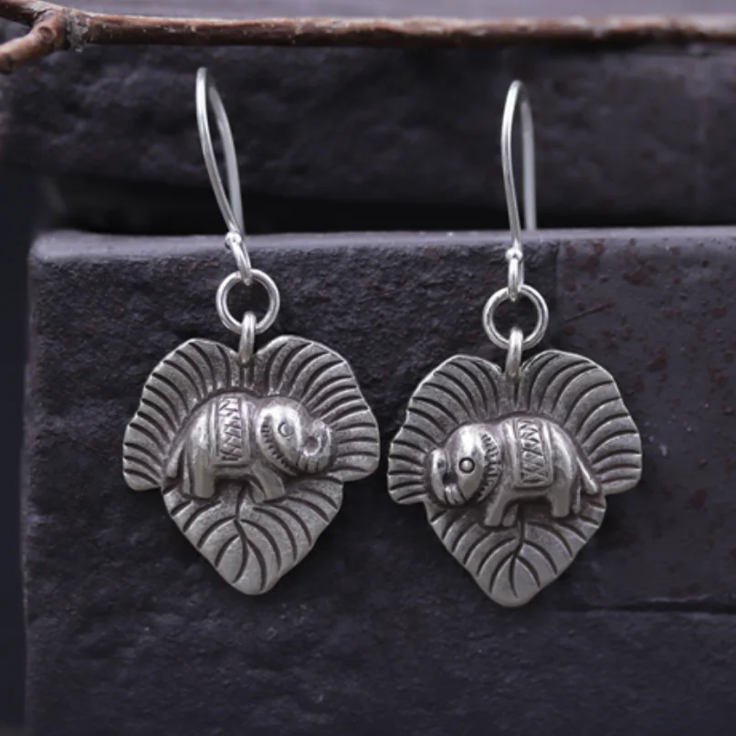 Настоящие серебряные классические серьги ручной работы в стиле ретро с