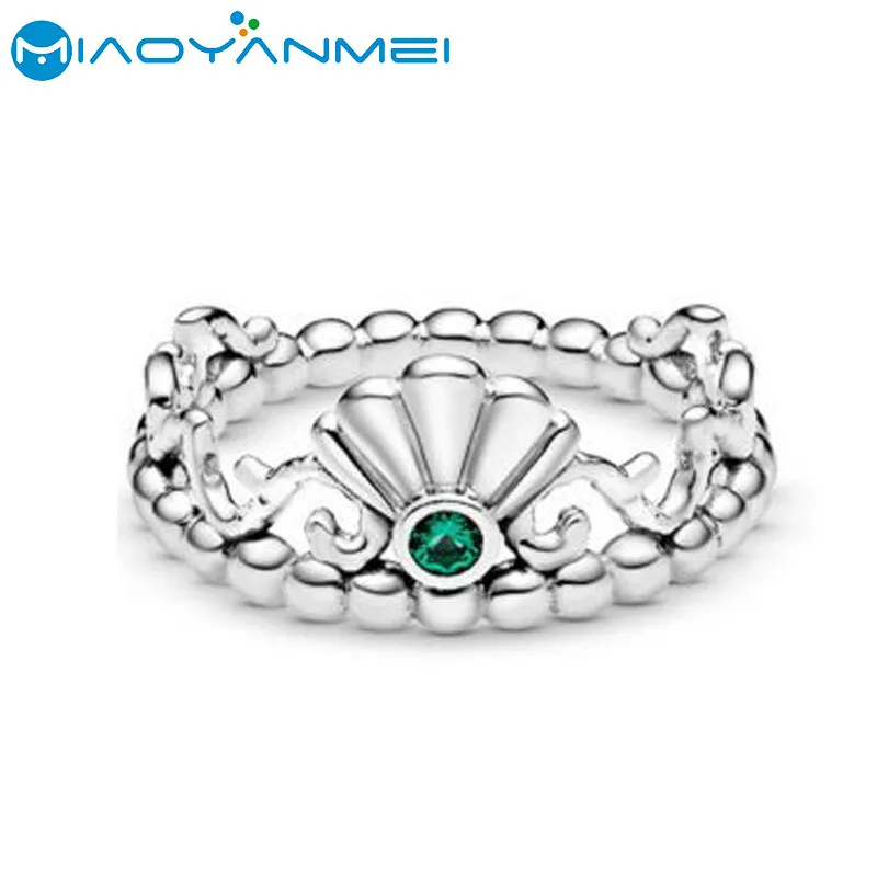 

2020 Summer NEW 925 Sterling Silver Rings Shell Blue Zircon Ring Fit Original Pan Rings Jewelry Women Gift