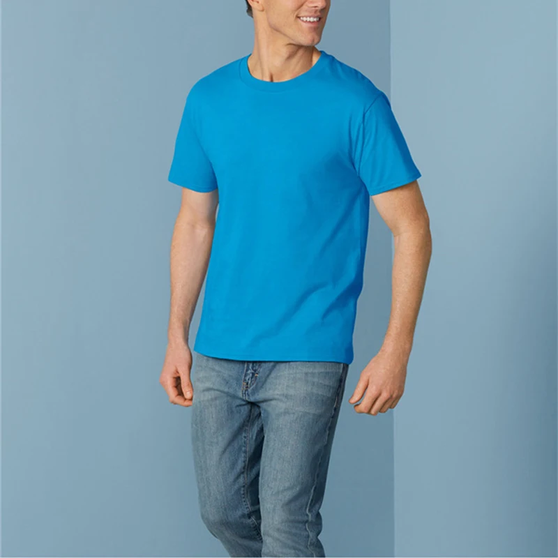 

2020 cotton men t-shirt casual solid colored quality short sleeve black pink yellow blue male tees W822