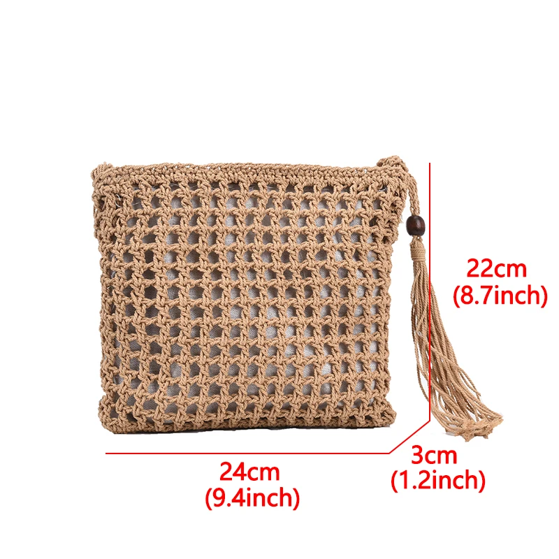

Bohemia Hollow Woolen Woven Crossbody Bags for Women Fashion Tassel Beach Women Shoulder Bag Cotton Thread Knitted Women Handbag