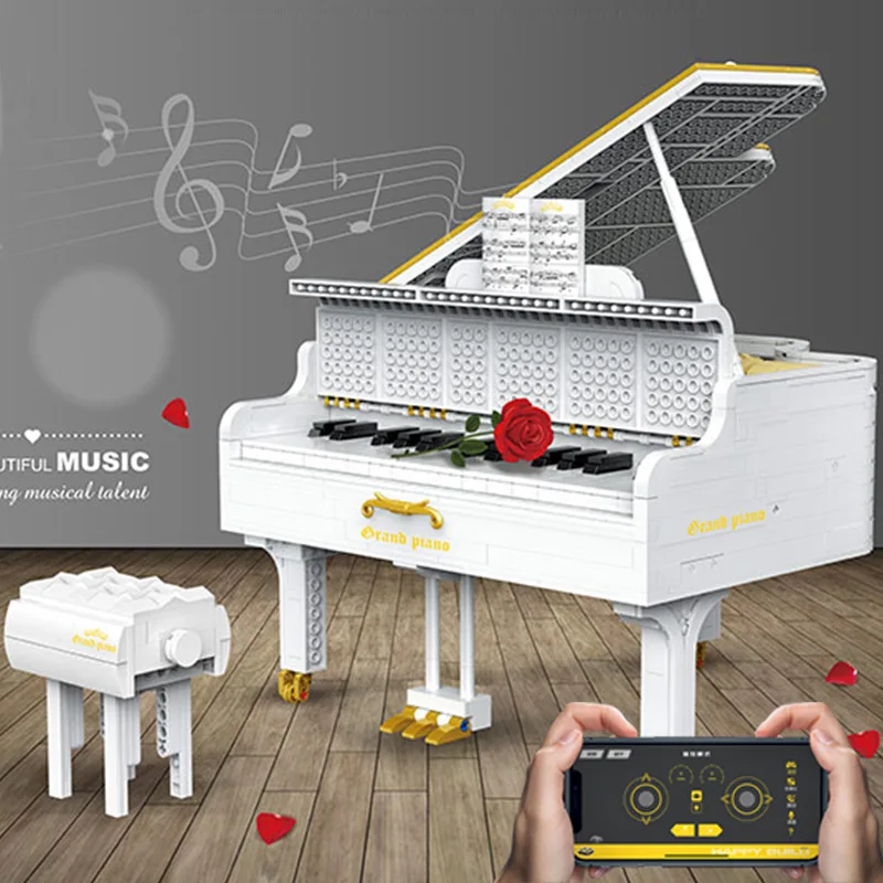 Juego de bloques de construcci&oacute;n de gran tecnolog&iacute;a para ni&ntilde;os, juguete de ladrillos para armar Piano de cola Playable, serie ideas Creative, ideal para regalo de Navidad, c&oacute;digo 21323-4