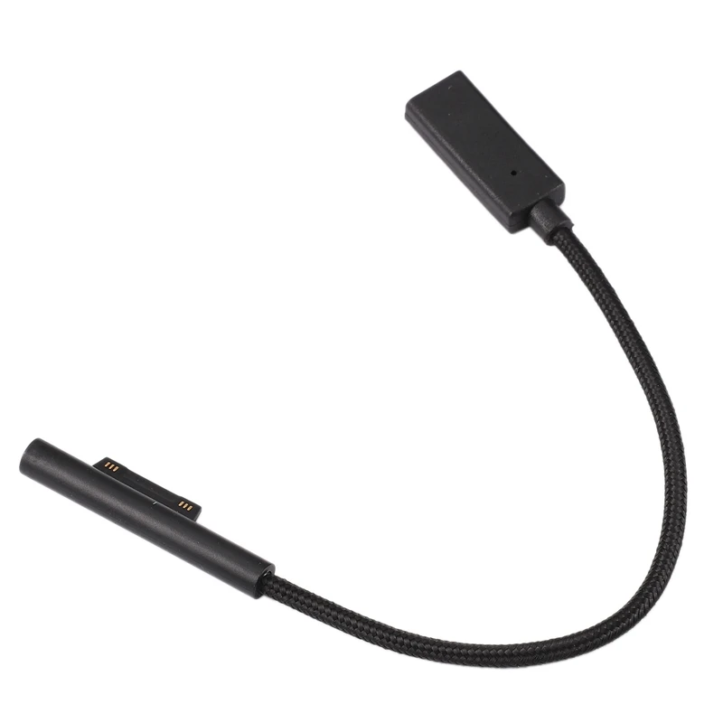 Nylon Braided 0.2M Female USB-C Charging Cable for Surface Pro 6/5/4/3 Laptop 1/2 45W 15V PD | Электроника