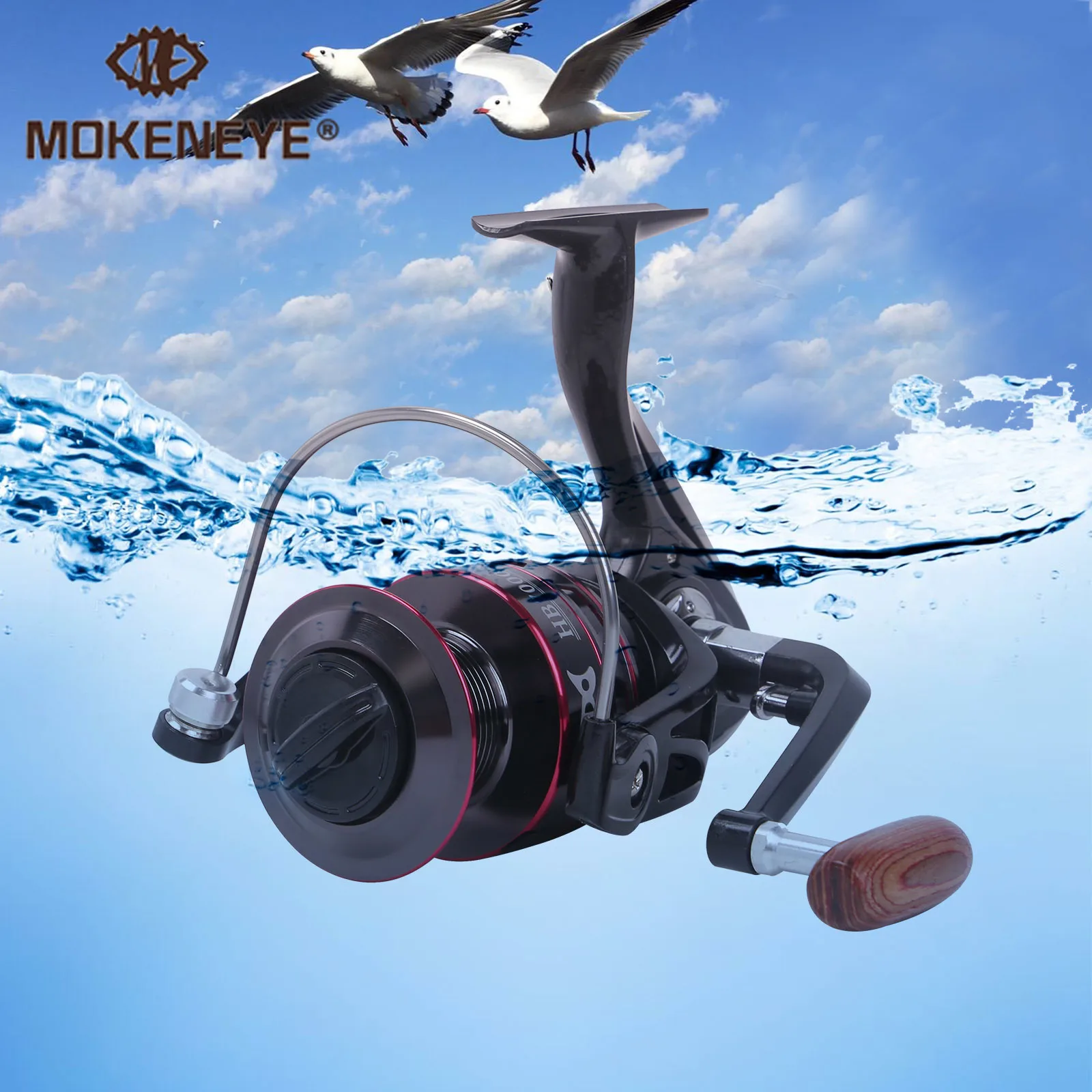 

8KG Max Drag Fishing Reel Spool Spinning Reel All Metal Stainless Steel Handle Line Spool Black&Red Fishing Accessories