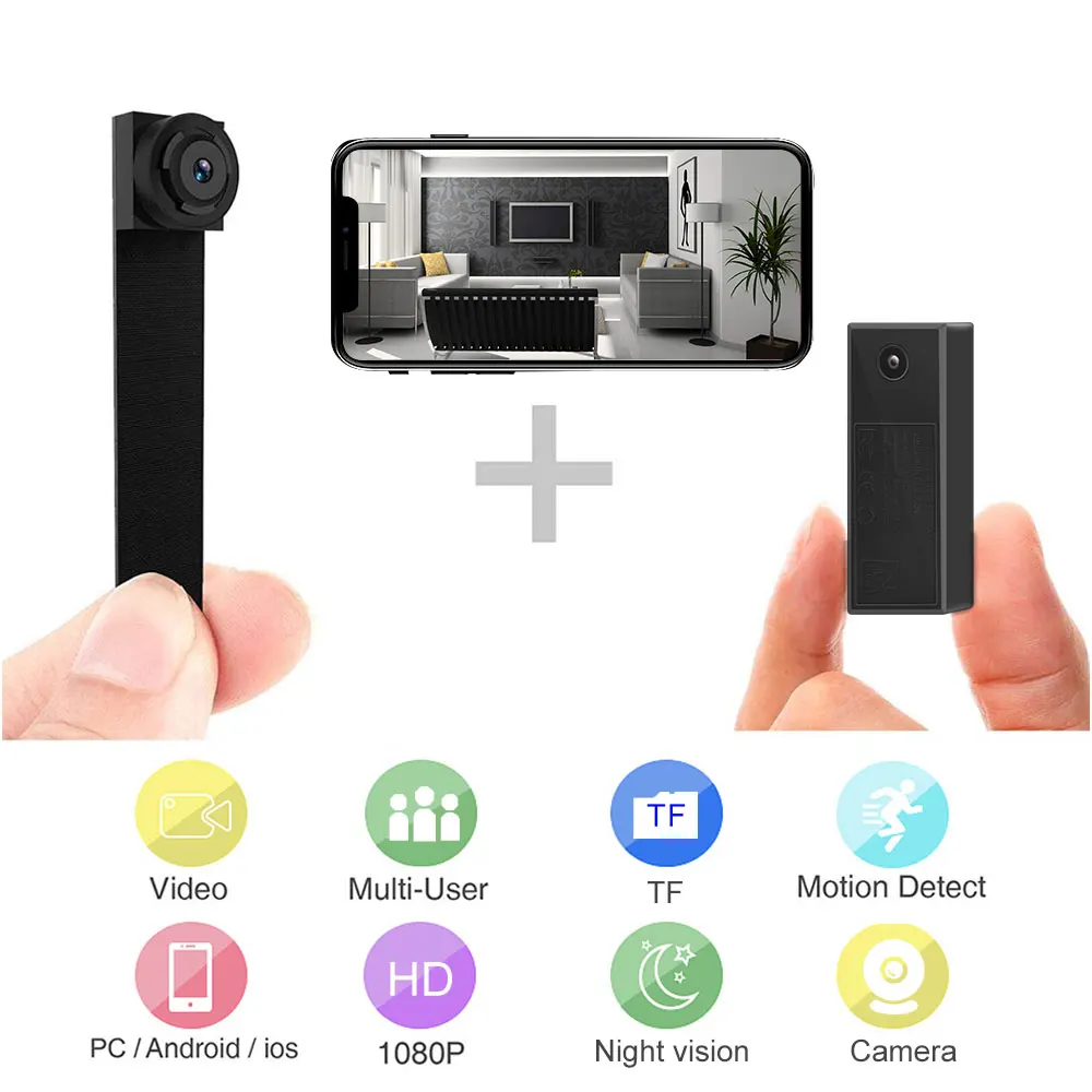 Мини камера wifi умная Камера Двойная len s микро видеокамера 1080P с датчиком движения