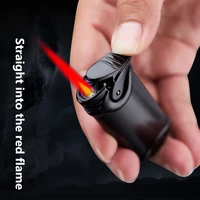 red flame butane windproof lighter creative personality metal cigarette simple unusual cool cigar lighter torch jet gas