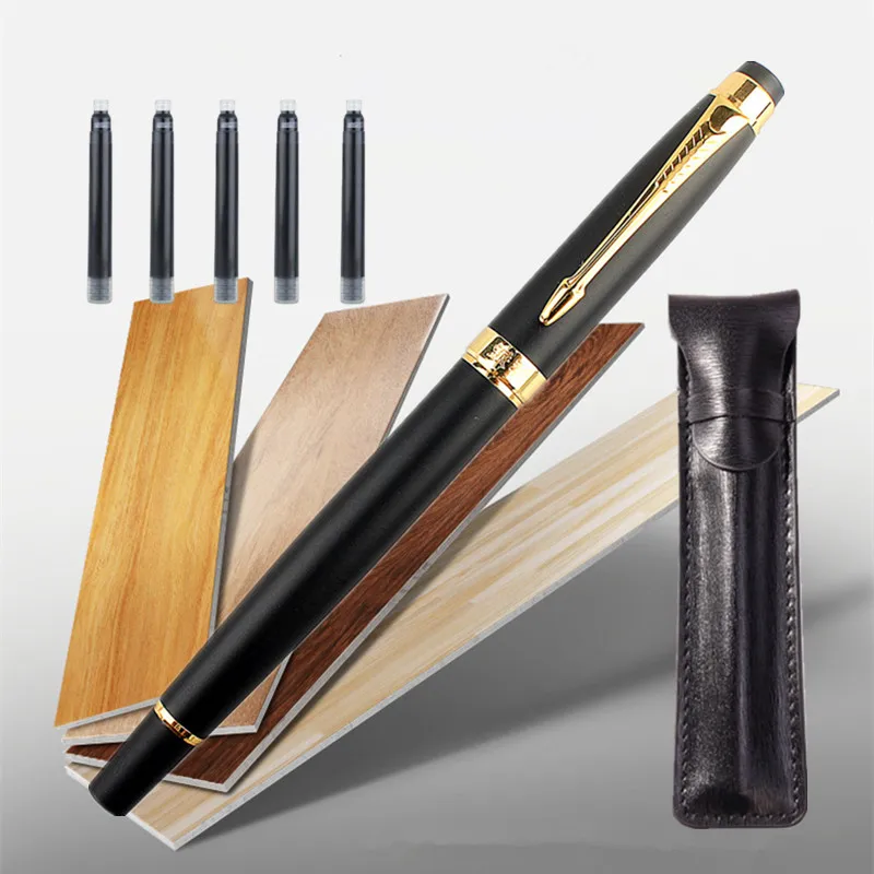 

High Quality Metal PAILI 102 Fountain Pen Frosted Fine 0.5mm Nib Stationery Office School Supplies Ink Pens