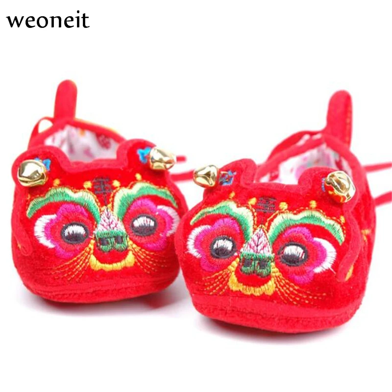 Weoneit/Китайская традиционная обувь для малышей с вышивкой Детская Тканевая мягкой