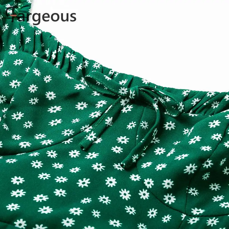 Fargeous, Пляжное, богемное, летнее,, женское платье, винтажные, вечерние, элегантное, женское платье, миди, с рюшами, зеленое, Платья Vestidos