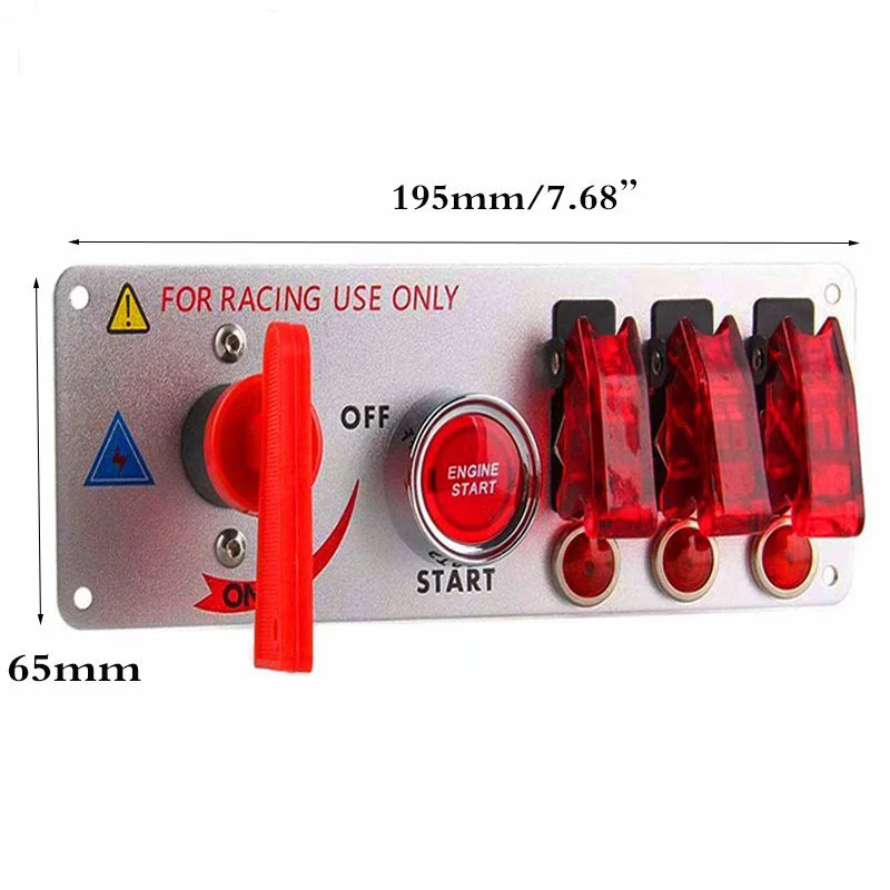 

Car Switch 12V Ignition Engine Panel Racing Car Start Push Button Toggle Switch Panel 12V for Racing car