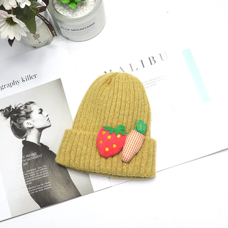 2020 Cute Toddler Girls Boys Winter Warm Beanie Hats Infant Baby Crochet Knitting Kawaii Pink Fluffy Ball Cap Bonnet | Детская одежда и