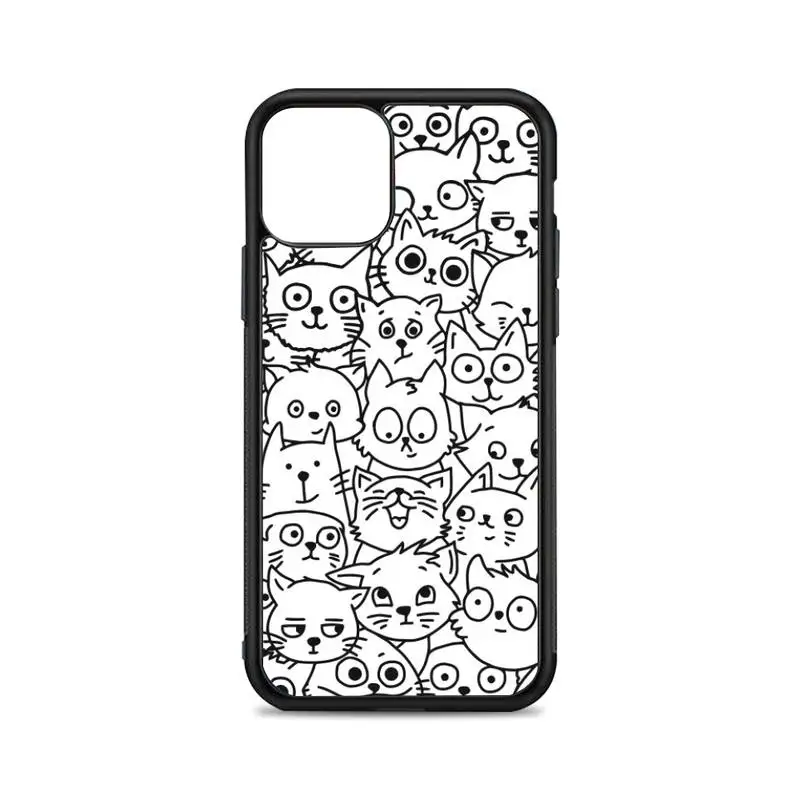 

Cats Selfies Black&White Phone Cases for iPhone 12 mini 11 pro XS Max X XR 6 7 8 plus SE20 High quality TPU silicon cover