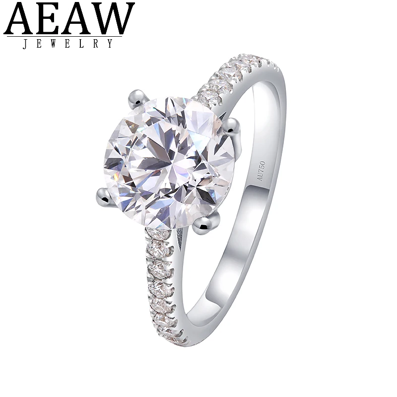 

14K White Gold 2.0carat 8.0mm Round Excellent Cutting Moissanite Engagement Ring Vintage Cluster Ring Wedding Bridal Anniversary