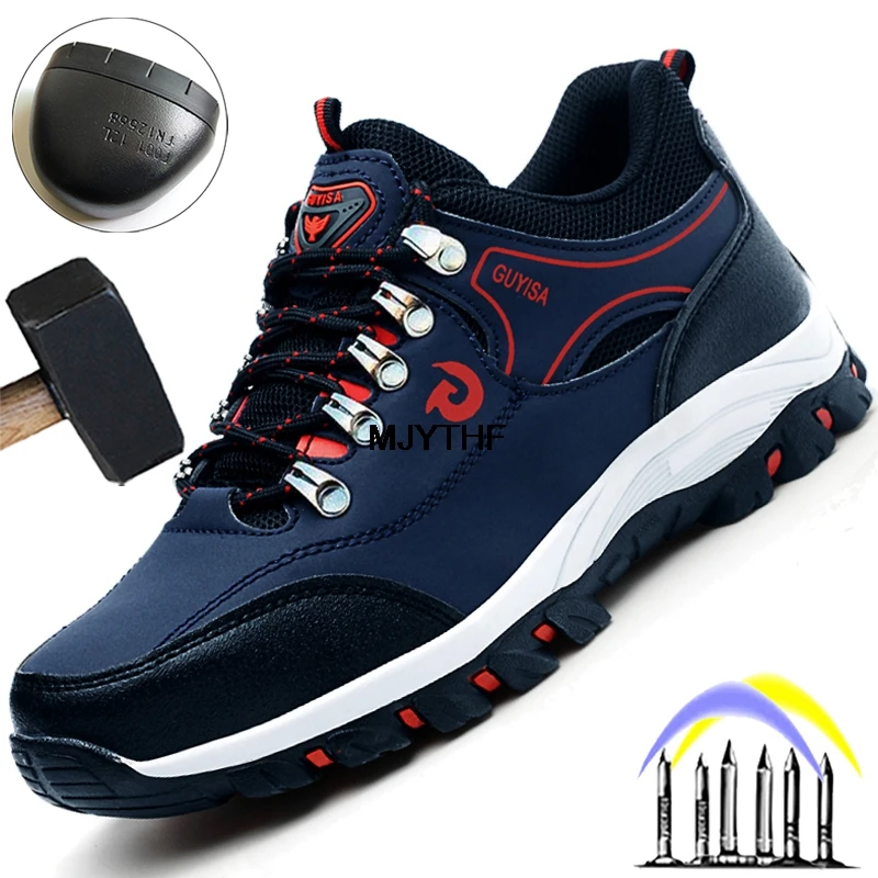 

2022 Work Safety Boots Men Steel Toe Shoes Work Boots Indestructible Shoes Puncture-Proof Men Boots Safety Work Shoes Men Shoes