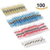 100pcs50pcs heat shrink connect terminals wire insulated butt connectors waterproof solder sleeve tube crimp terminals with box