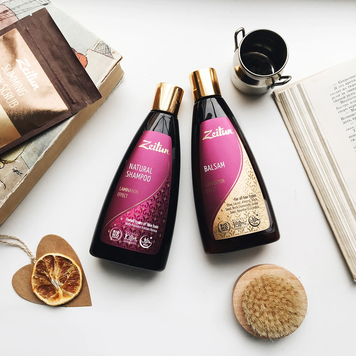 Бальзам Zeitun &quotЭффект ламинирования&quot для тонких и хрупких волос с иранской хной