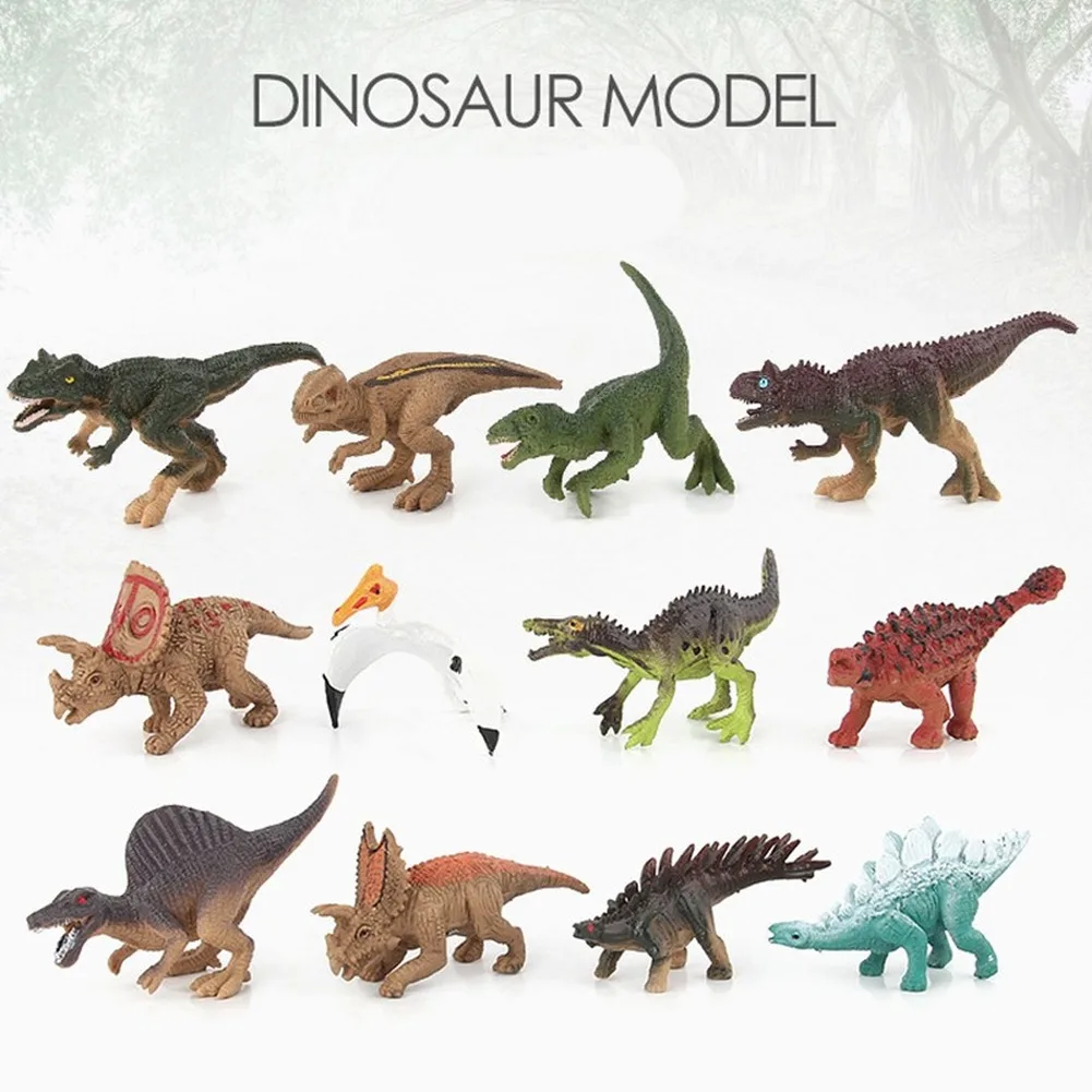 

12pcs DIY Simulation Mini Dinosaur Model Set Creative Animal Action Figures Set Educational Toys Gifts For Children Kids Boy