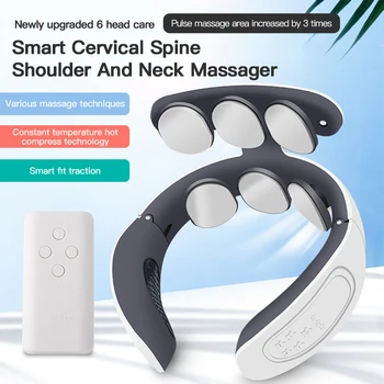 Electric Heating Neck Massager TENS Pulse Back Cervical Spine Pain Relief electroestimulador EMS Kneading Massager Acupuncture 1
