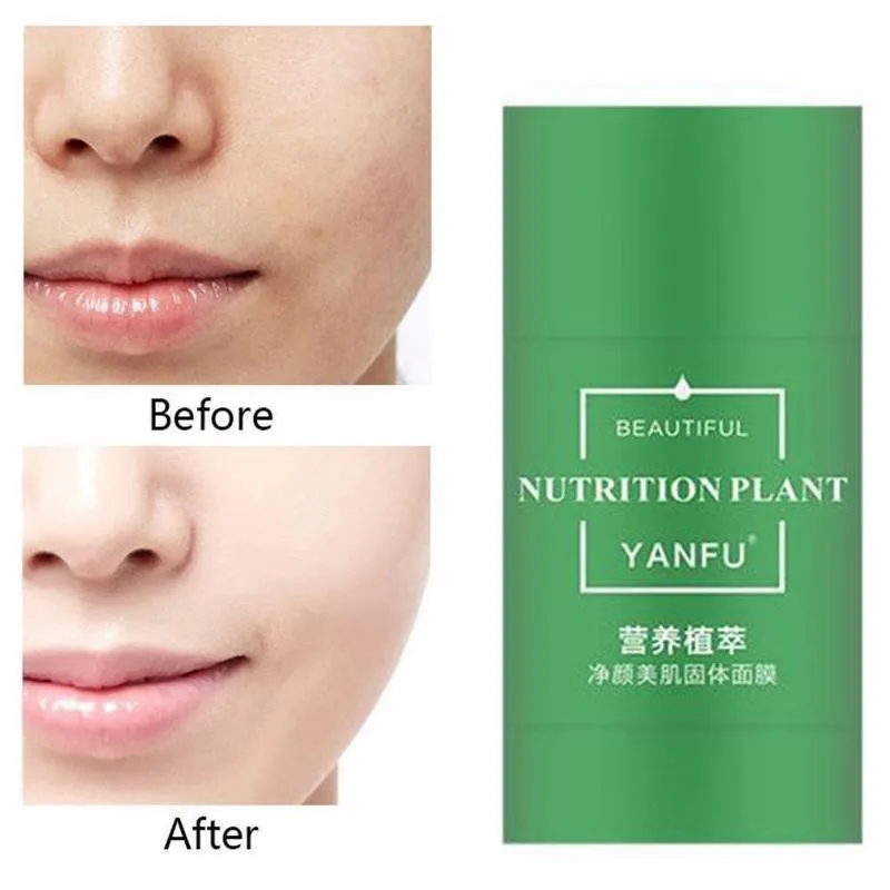 Зелёный чай Очищающая маска Очищающий поры грязевая Уход за лицом Черноголовых