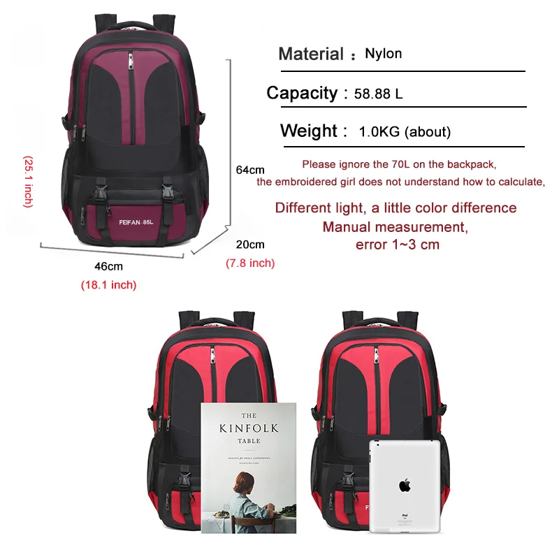 Мужской Дорожный рюкзак качественная ткань Оксфорд Большая вместительная