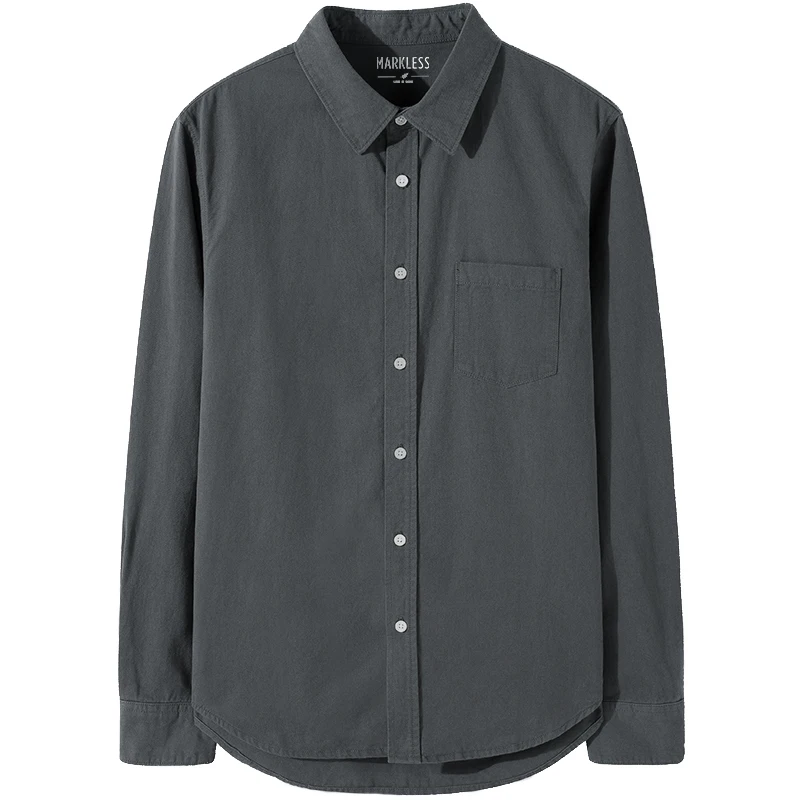 

Markless Mens Casual Cotton Classic Fit Shirts Solid Long Sleeve Dress Shirts with Pocket Comfortable Top Wear CSA9527M