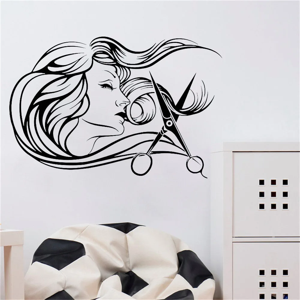 Женская Виниловая наклейка для парикмахерской WL334 | Дом и сад