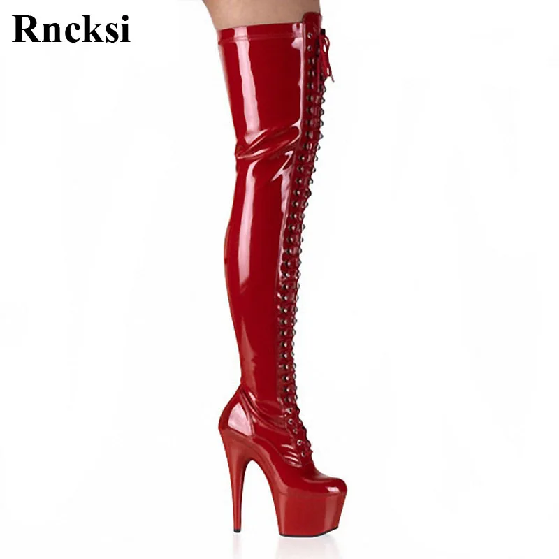 

Rncksi New Weddiing Party Women's Over The Knee Boots Sexy 15cm High Heels Boots Night Club Pole Dancing Shoes Girl's Boots