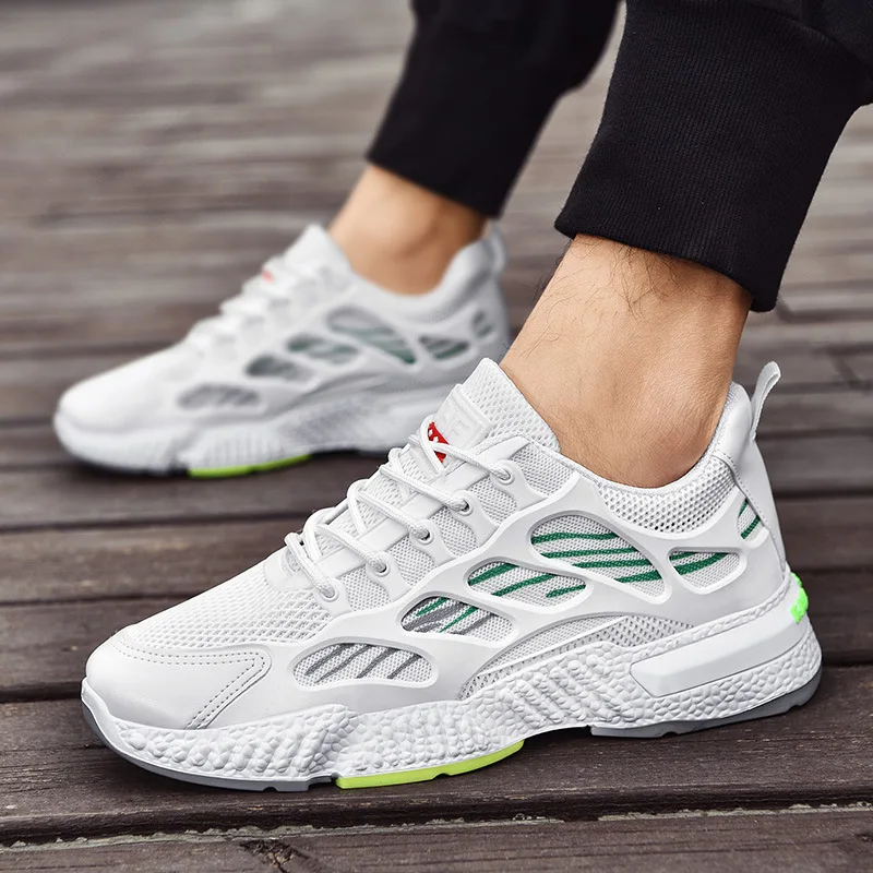 

New Fashion Trend Flying Woven Breathable Mesh Couple Shoes Low-Top Comfortable Flat-Heeled Single Shoes Sports Shoes Men