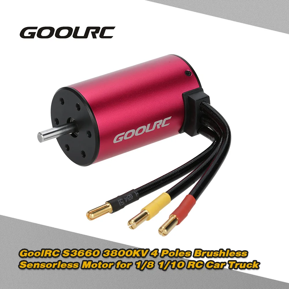 

High Quality Original GoolRC S3660 3800KV 4 Poles Brushless Sensorless Motor for 1/8 1/10 RC Car