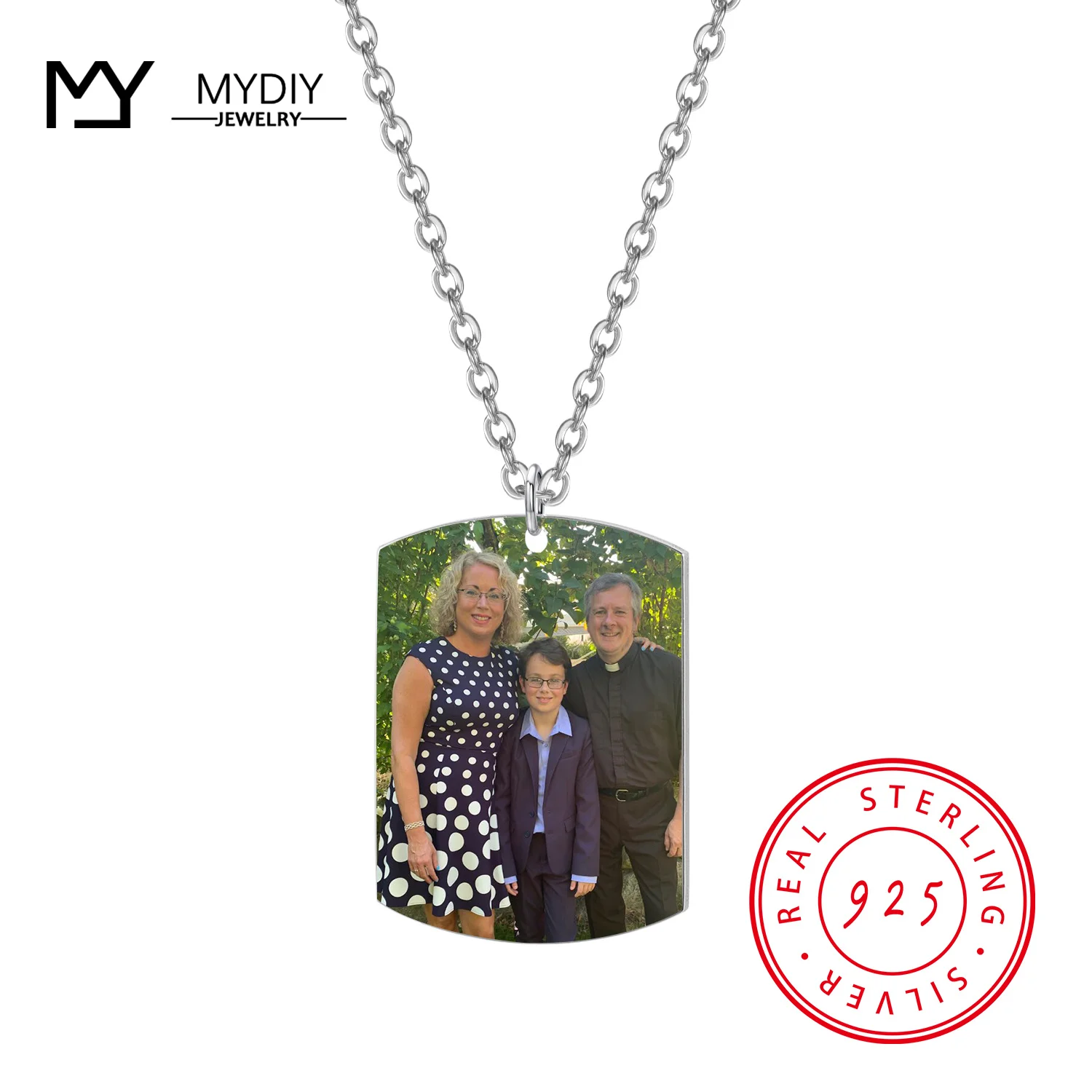 

MYDIY 925 Sterling Silver Trendy PHOTO Pendant Necklaces Customize customding'h For Family Jewelry Baby Name Gift 2021 TREND