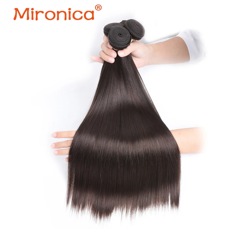 

Mironica Straight 8-26 Inch #4 Color Long Brazilian Straight Hair Bundle 1/3/4 Bundle Deals Hair Extensions For Black Women