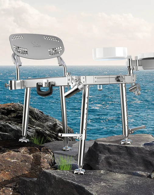 Новая рыболовная платформа, светильник и утолщенный портативный стул из алюминиевого сплава, многофункциональный мини-стул для рыбалки в воде, легко носить с собой 5