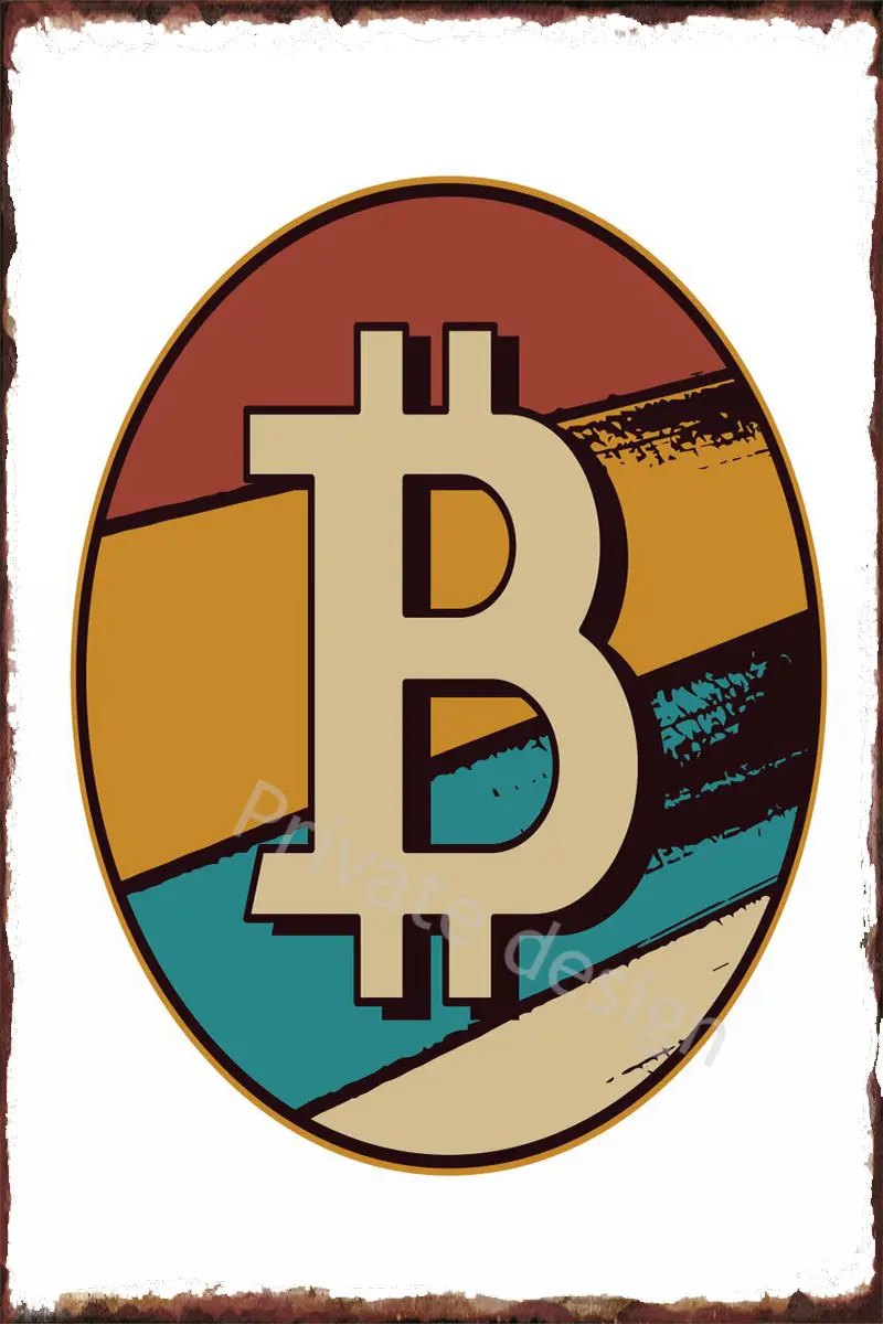 

Биткоин Ретро винтажный металлический знак жестяная вывеска оловянные пластины декор для стен декор для комнаты постер для художественног...