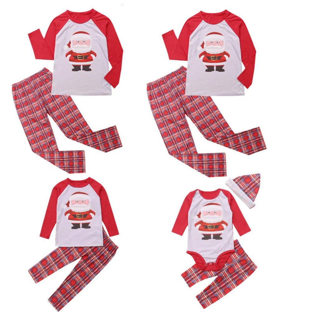 Emmababy; одинаковая Рождественская одежда для сна для всей семьи; одежда для сна для женщин и детей; Рождественская Пижама с Санта-Клаусом