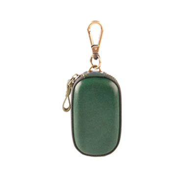 Green Настоящая воловья кожа, унисекс, держатель ключей для автомобиля, для мужчин и женщин, безопасная вешалка для ключей, на молнии, современный стильный органайзер для ключей, брелок на цепочке, чехол, сумка - Color: Green
