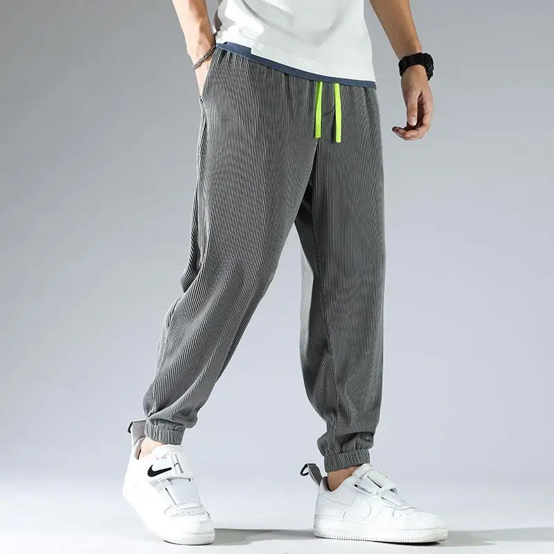 

Ice silk pants men's summer thin section loose nine-point sports harem pants summer silky quick-drying men's casual trousers