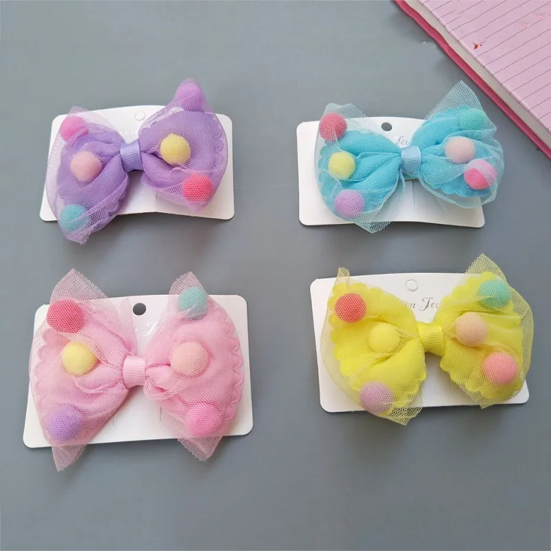 Модные кружевные сетчатые повязки на голову с бантом для маленьких девочек