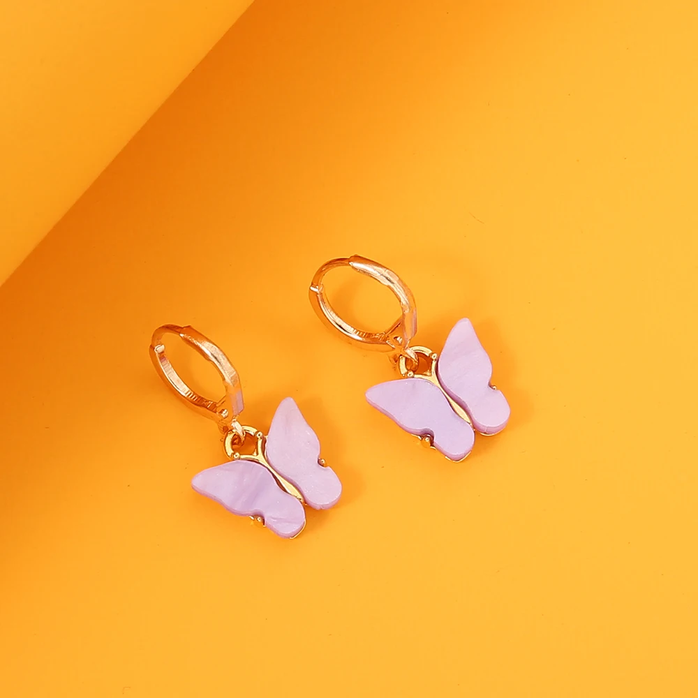 9 цветов полимерные серьги бабочки для женщин цветные стильные капли модные