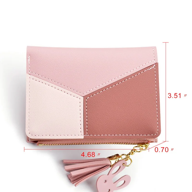 

Geometric Women Cute Pink Wallets Pocket Purse Card Holder Patchwork Wallet Lady Female Fashion Short Coin Burse Money Bag