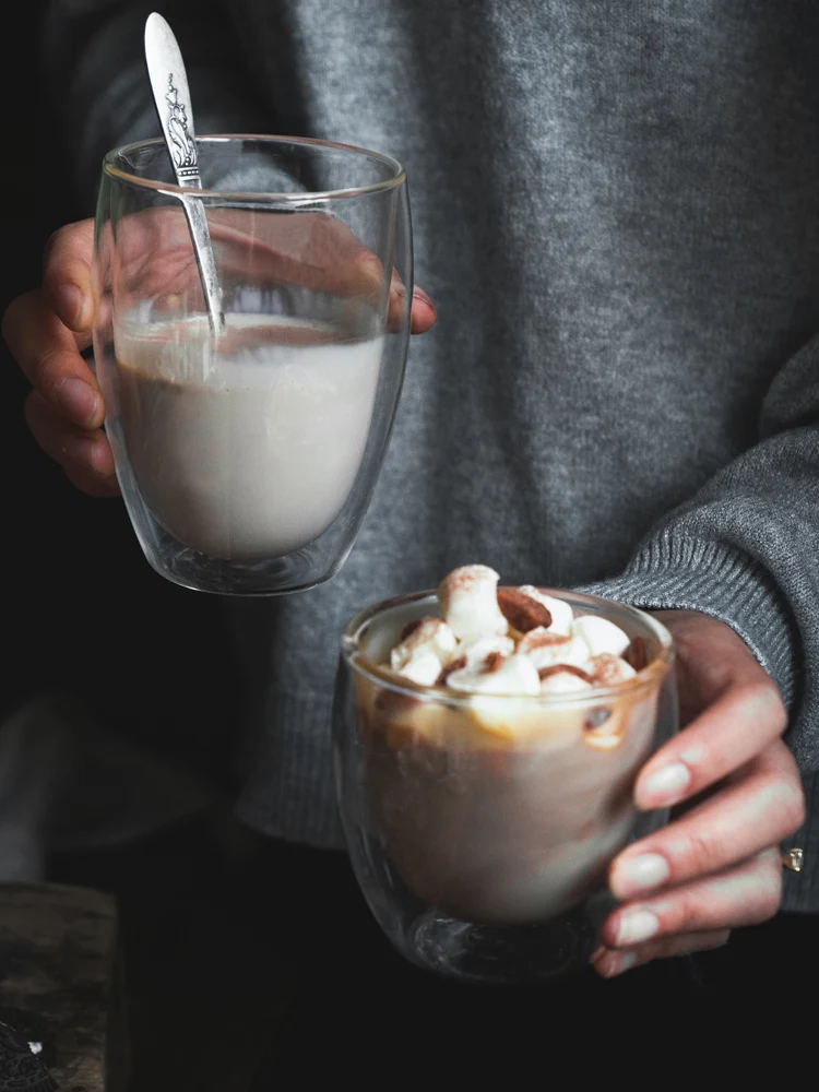 Двойные стеклянные кофейные чашки Wudruncy изолированная стеклянная кружка для кофе