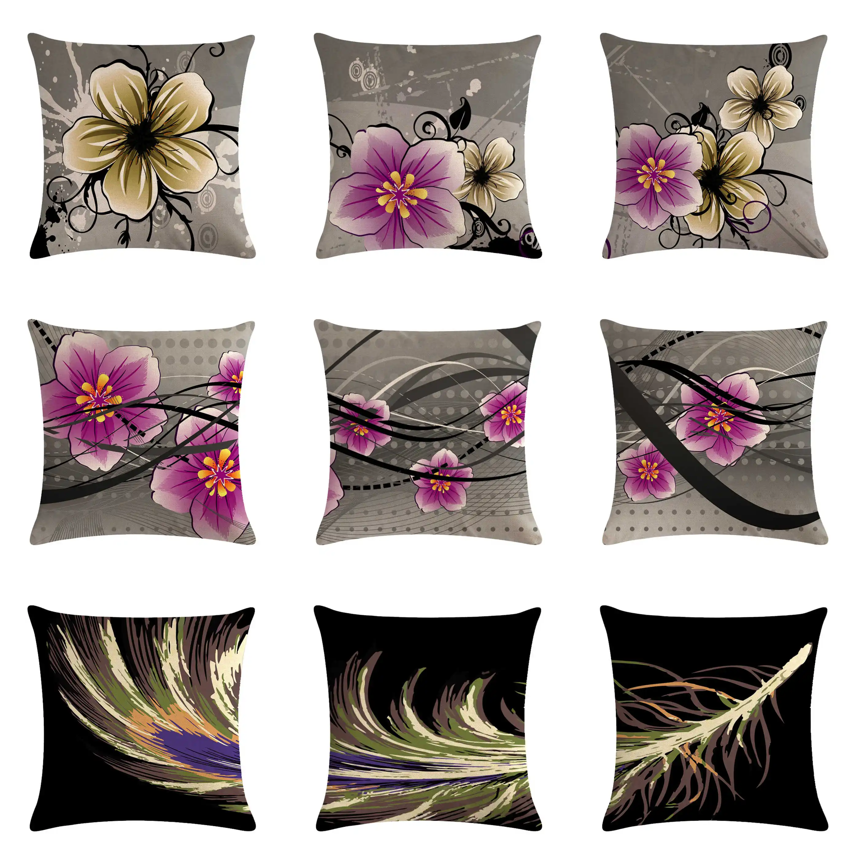 

Креативный чехол для подушки 45x45 см с изображением цветов