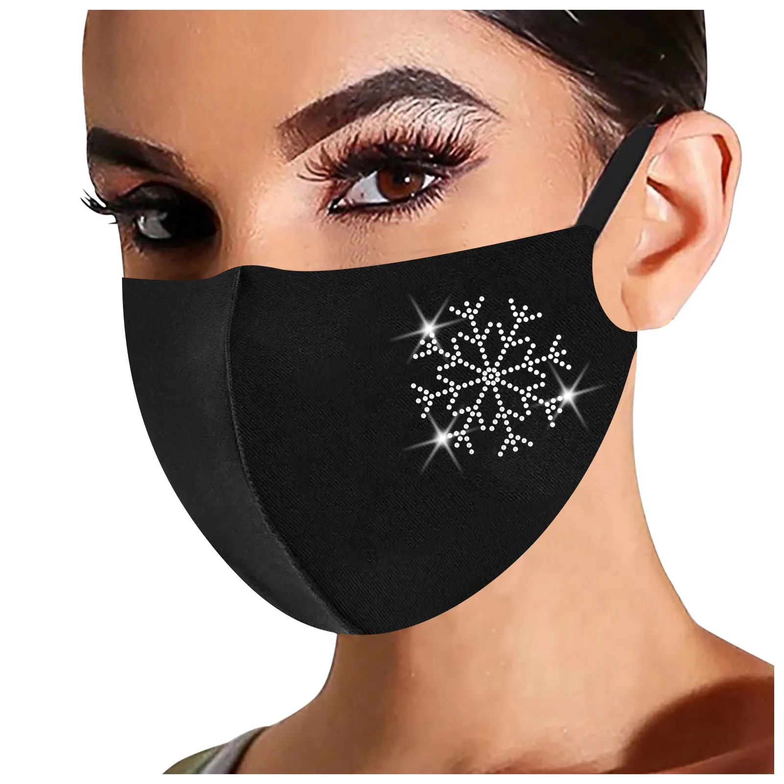 

NEW Trendy Shiny Crystal Face Mask Unisex Vintage Fashion Christmas Pattern Rhinestone Luxury Mask Party Nightclub Jewelry Gift