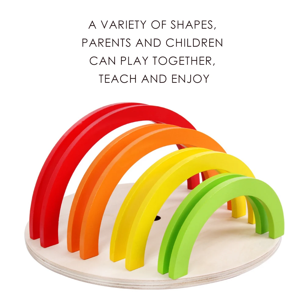Деревянные радужные головоломки игрушки укладка обучающий пазл игра подарки