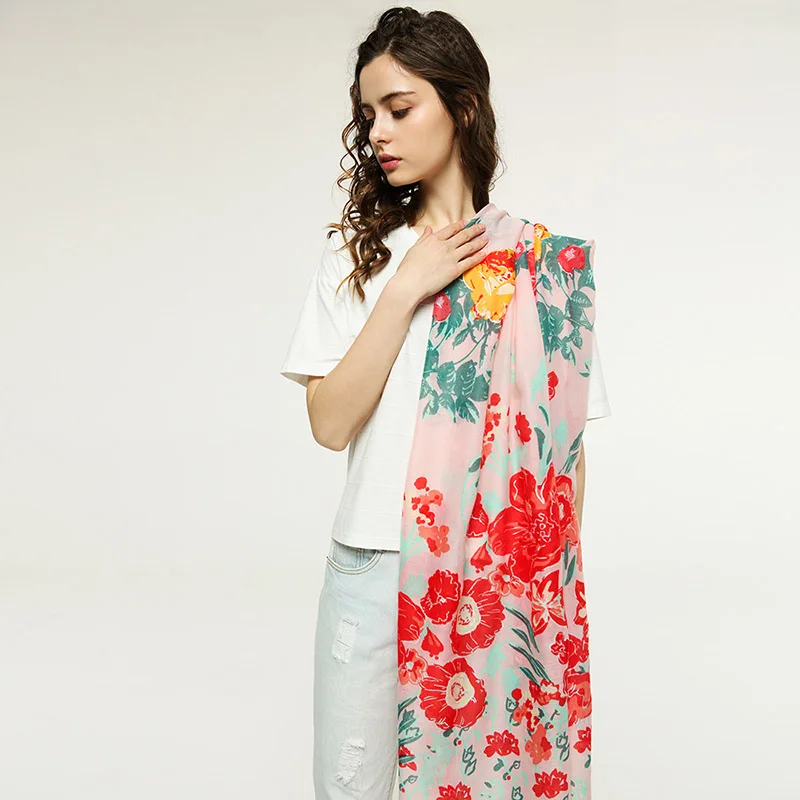 Новинка 2019 дизайнерский осенний хлопковый шарф для женщин шали и обертывания с