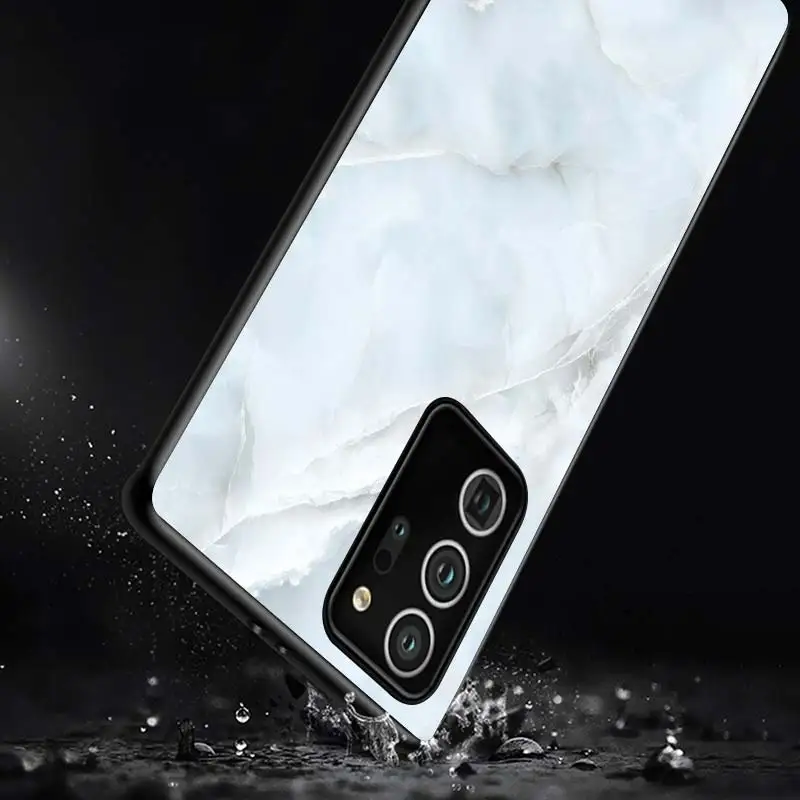 

Flower Fashion Marble For Samsung S20 FE Ultra Plus A91 A81 A71 A42 A51 5G UW A41 A31 A21 A21S A11 A01 Black Phone Case