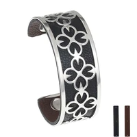 yoiumit cuff bracelets for women stainless steel bracelet manchette interchangeable leather argent pulseiras bracelet femme acie