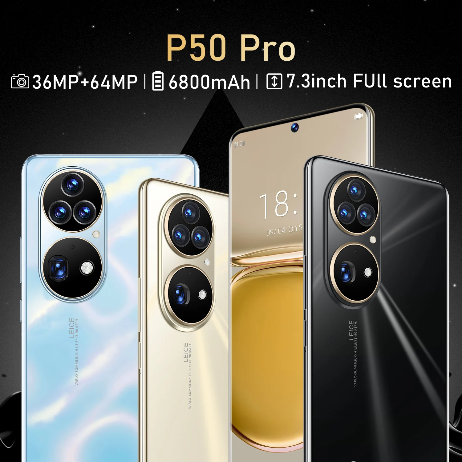 

Global Version 7.3 Inch P50 PRO Smart Camera Game Phone 5G 16GB+1TB 6800mAh 64MP Camera Unlocked Phone Telefon Celulares Phone