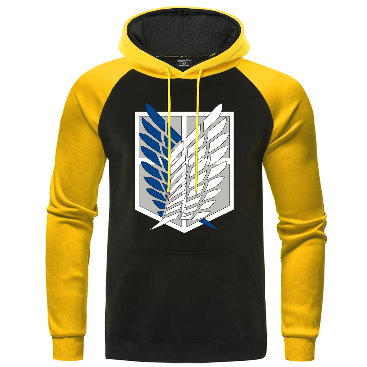 yellow black 6 Крылья Свободы Mikasa толстовки японского аниме Толстовка Мужская реглан пуловер осень зима мужская Толстовка атака на Титанов Толстовка - Цвет: yellow black 6