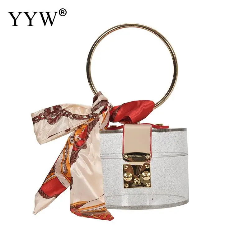 

Модная миниатюрная Женская сумочка с металлическими ручками, акриловый клатч в форме чехла с царапинами, вечерняя дамская сумочка через пл...