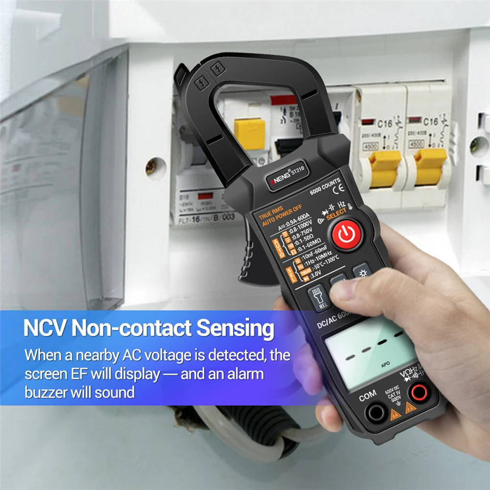 

ANENG ST210 Professional Digital Multimeter Clamp Meter DC/AC 600A Current Tester 6000 Counts True RMS Ampere Meter for Eletric