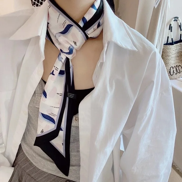 

Silk Scarf Women Shawls Wraps Fashion Small Hair Neck Hijabs Foulard Scarves Female Lady bufanda seda mujer echarpe ete soie